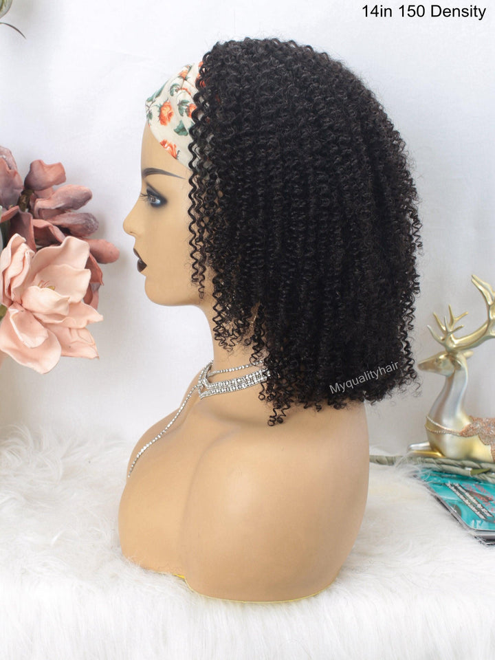 Headband Wig Afro Kinky Curly(4B-4C) Beginner Friendly Virgin Human Hair Wigs [HW03] - myqualityhair