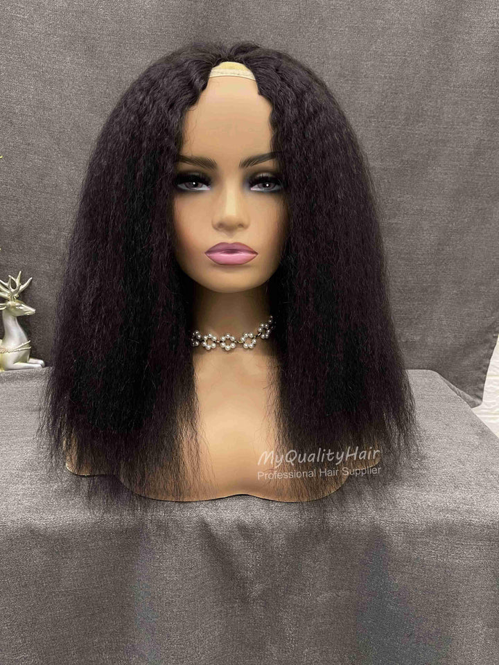 No Leave Out No Lace No Gel Kinky Straight V Part Wigs [VP03] - myqualityhair