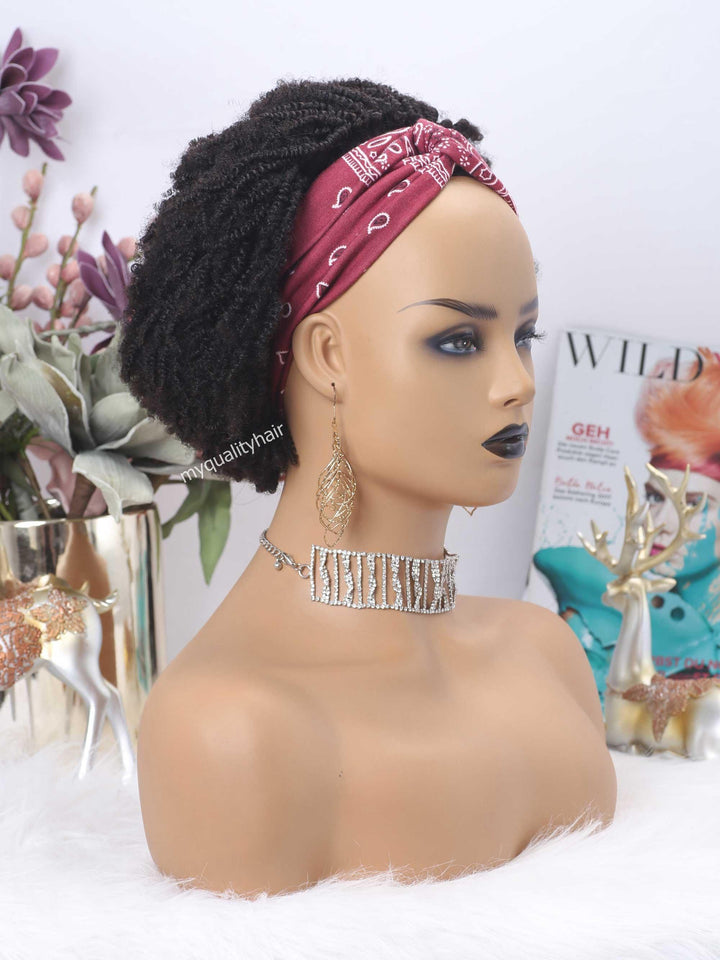 Tight Afro Headband Wig Virgin Human Hair Wigs [HW18] - myqualityhair