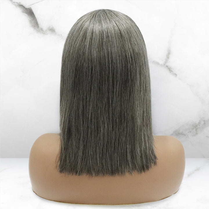 Grey Salt & Pepper Silky Straight Bob Beginner Friendly Headband Wig Virgin Human Hair Wigs