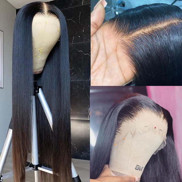 3D 13X6 Full Frontal HD Lace Clean Hairline Silky Straight Human Hair Skin Melt Lace Wig