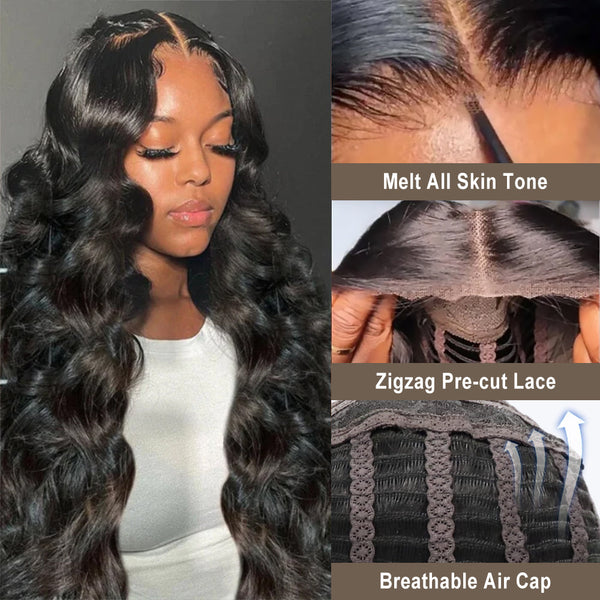 Wear & Go Body Wave 7x5 HD Pre-cut Lace Pre-bleached Tiny Knots Glueless Lace Closure Wig  US Stock Special Sale