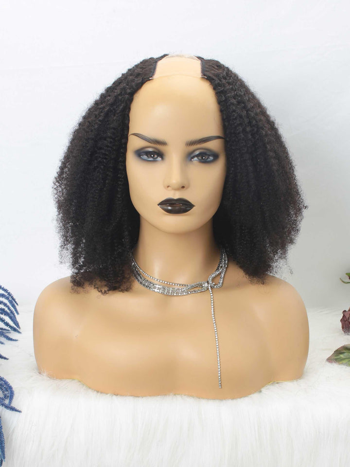 Afro Kinky Curly(4B-4C) Glueless U Part Wig Indian Virgin Human Hair [UP05] - myqualityhair