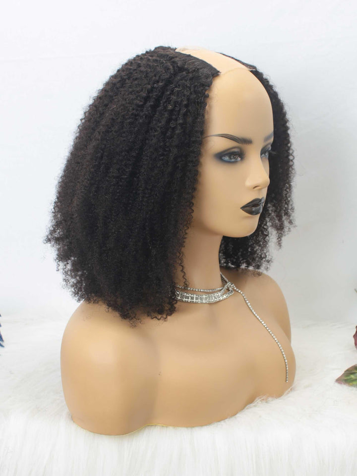 Afro Kinky Curly(4B-4C) Glueless U Part Wig Indian Virgin Human Hair [UP05] - myqualityhair