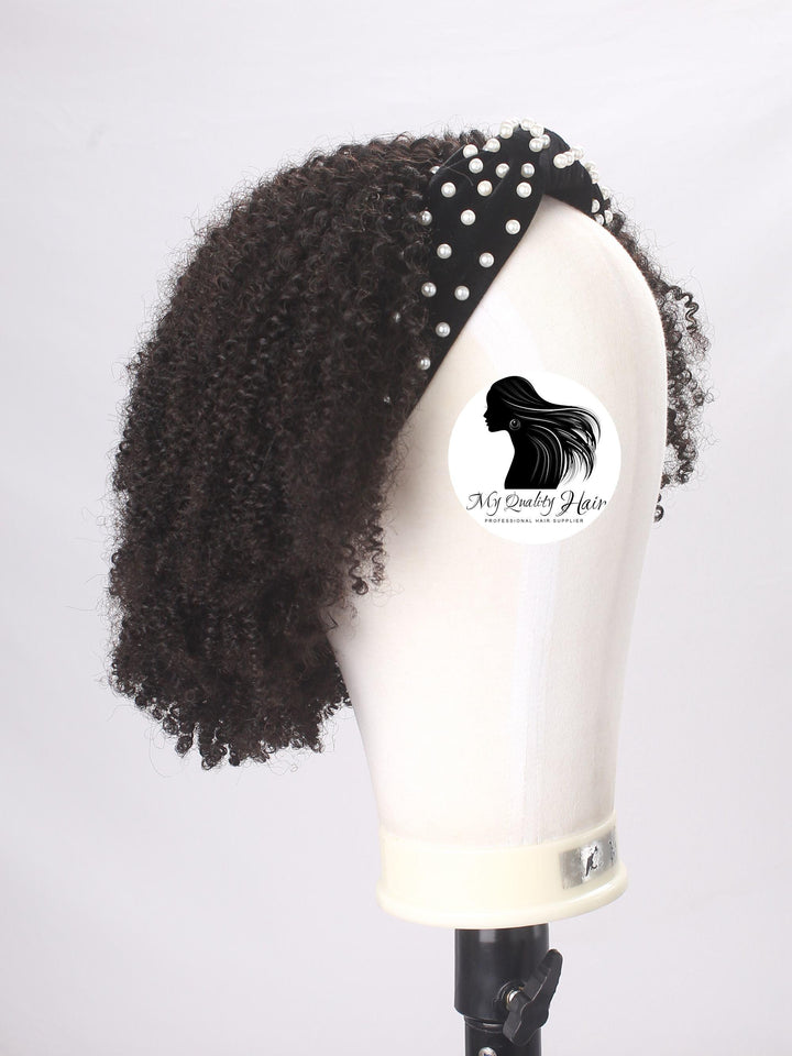 Afro Kinky Curly Half Wig Human Virgin Hair [H01] - myqualityhair