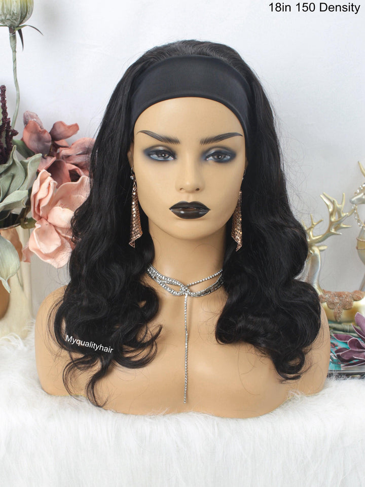 Body Wave Beginner Friendly Headband Wig Virgin Human Hair Wigs [HW02] - myqualityhair