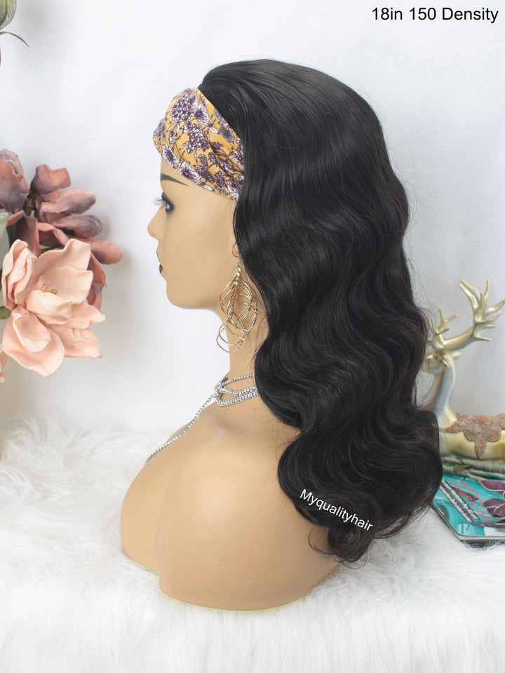 Body Wave Beginner Friendly Headband Wig Virgin Human Hair Wigs [HW02] - myqualityhair