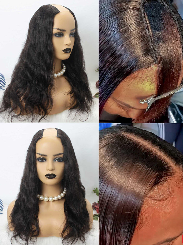 Body Wave Glueless U Part Wig Indian Virgin Human Hair [UP02] - myqualityhair