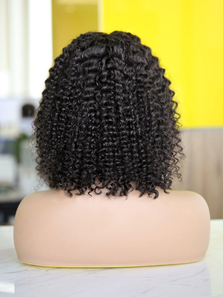 Bounce Curly Bob 13X4 Glueless Lace Front Human Hair Wigs Indian Virgin Hair [B65] - myqualityhair