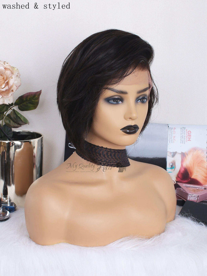 Classic Pixie Cut Short Wigs Pre-Plucked 13X4 Glueless Lace Front Wigs [B76] - myqualityhair