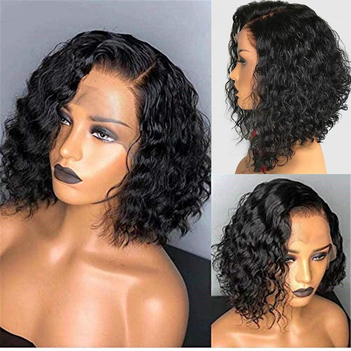 Classic Wavy Bob 13X4 Glueless Lace Front Human Hair Wigs Indian Virgin Hair [B73] - myqualityhair
