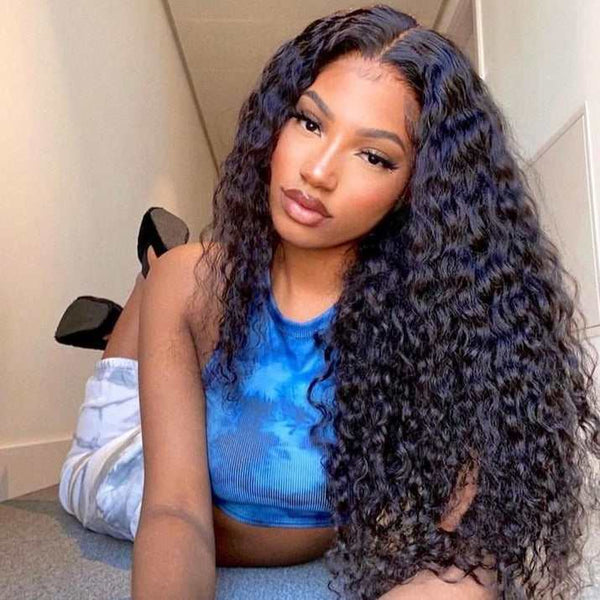 Deep Wave Pre-Plucked Indian Virgin Hair Glueless 360 Lace Frontal Wig [ILW04] - myqualityhair