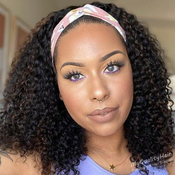 Dip #30 Gorgeous Long Curly Headband Wigs Human Virgin Hair US Stock Special Sale