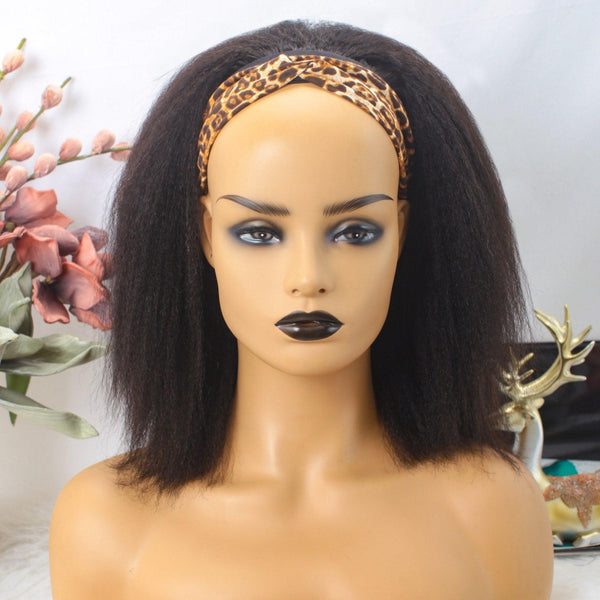 Headband Wig Kinky Straight Bob Wigs Beginner Friendly Virgin Human Hair [HW08] - myqualityhair