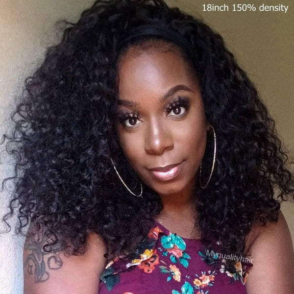 Headband Wig Sexy Curly Beginner Friendly Virgin Human Hair Wigs [HW04] - myqualityhair