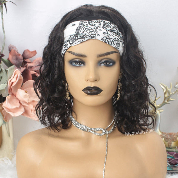 Headband Wig Wavy Bob Beginner Friendly Virgin Human Hair [HW05] - myqualityhair