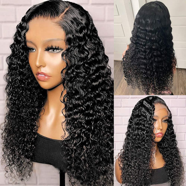 Jelly Curly 13X4 Glueless Lace Front Human Hair Wigs Indian Virgin Hair [B72] - myqualityhair