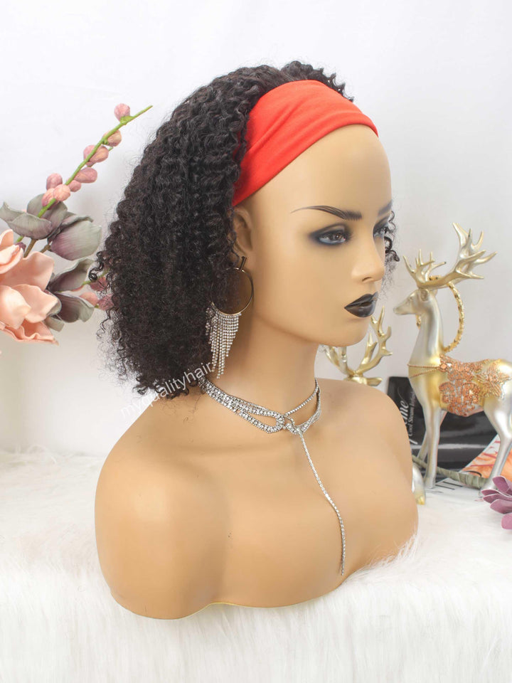 Kinky Curly Bob Wigs Beginner Friendly Headband Wig Virgin Human Hair [HW13] - myqualityhair