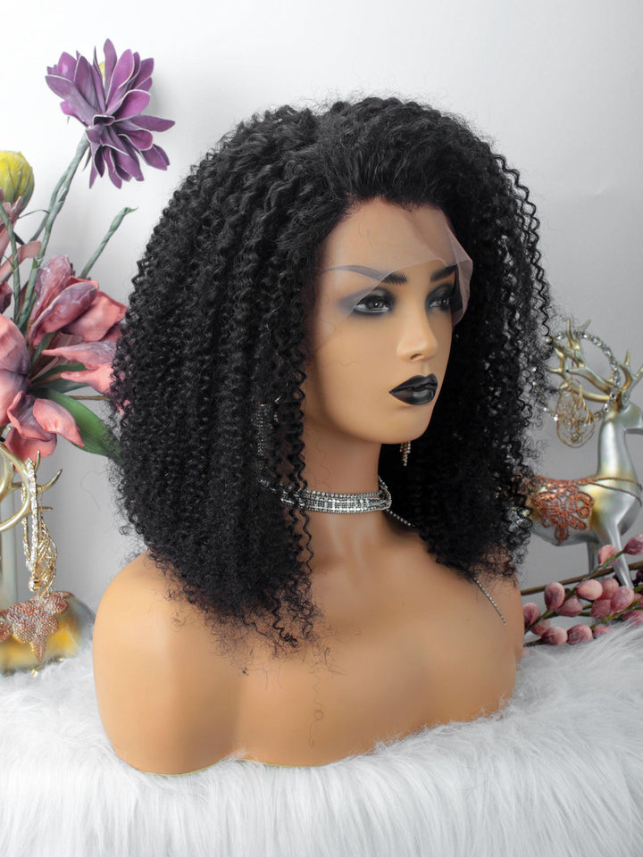 Kinky Curly Glueless 360 Lace Frontal Wig Pre-Plucked Indian Virgin Hair [ILW05] - myqualityhair