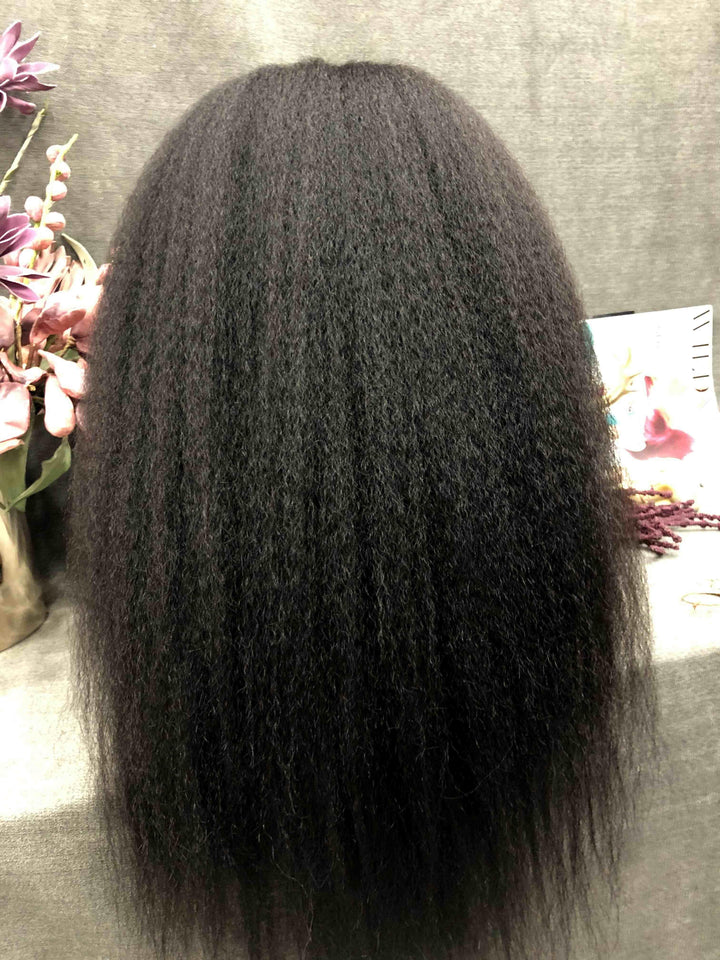 Kinky Straight 13X4 Glueless Lace Front Wigs Indian Virgin Hair [B68] - myqualityhair