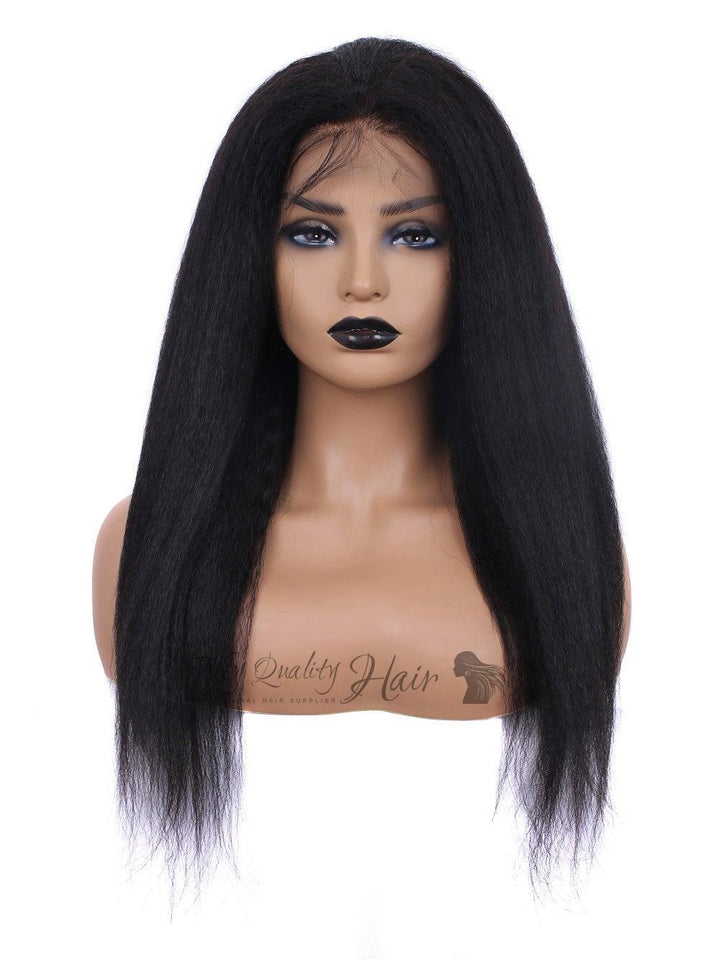 Kinky Straight 13X6 Glueless Lace Front Wigs Pre-Plucked [LW04] - myqualityhair