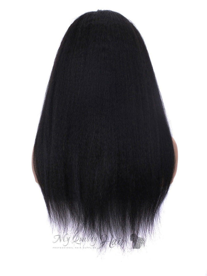 Kinky Straight African American Glueless 360 Lace Wig Pre-Plucked [ILW06] - myqualityhair