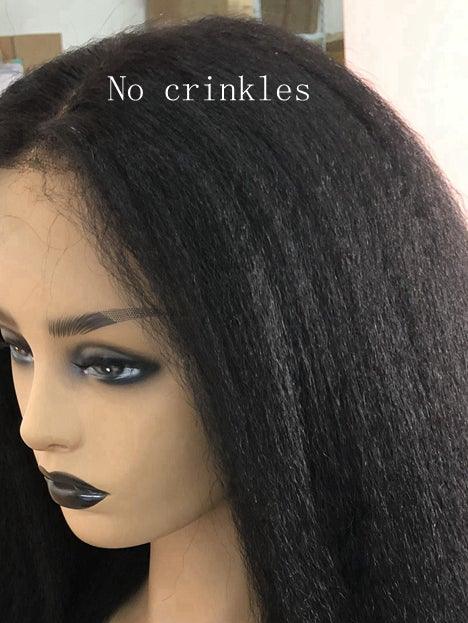 Kinky Straight African American Glueless 360 Lace Wig Pre-Plucked [ILW06] - myqualityhair