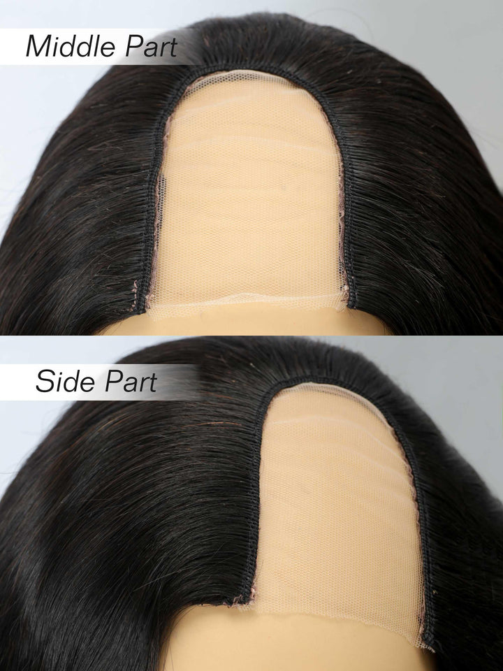 Kinky Straight Glueless U Part Wig Indian Virgin Human Hair [UP03] - myqualityhair