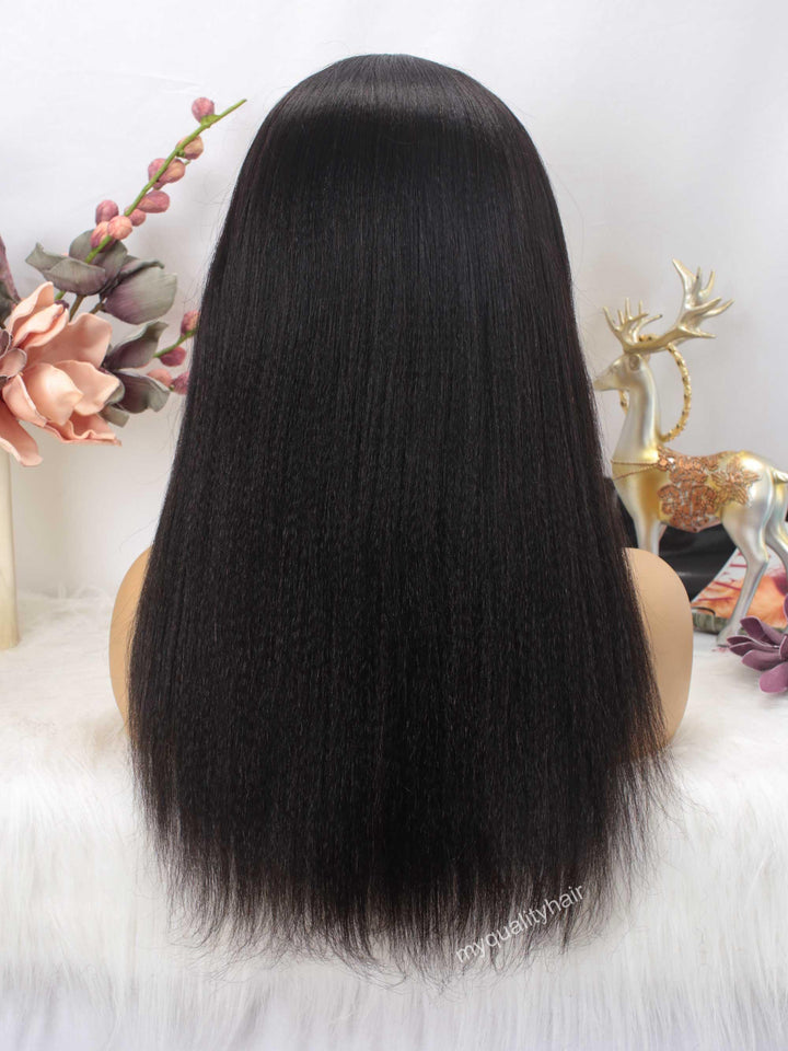 Light Yaki Beginner Friendly Headband Wig Virgin Human Hair Wigs [HW12] - myqualityhair