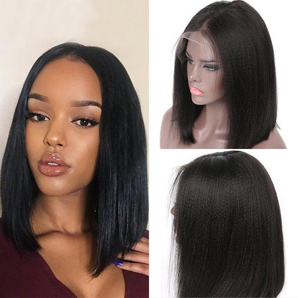 Light Yaki Bob Undetectable HD 5x5 Glueless Lace Closure Wig Skin Melt Wig [HC07] - myqualityhair