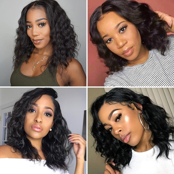 No.2 Wavy Bob 13X6 Single Knot Pre-plucked Glueless Medium Brown Lace Front Wig Special Sale