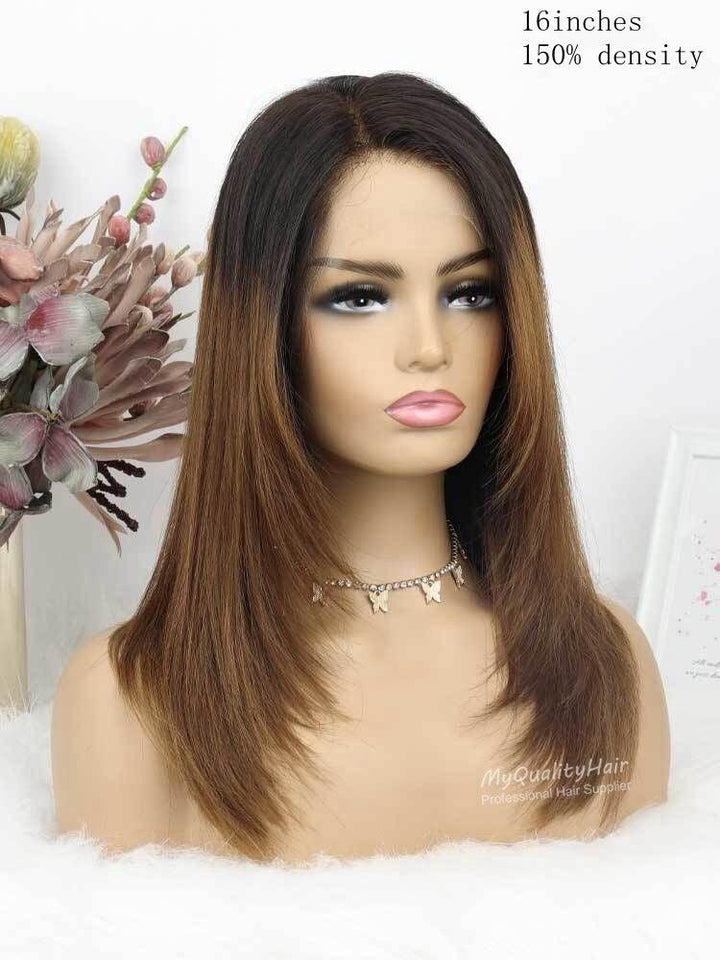 New Design-Face Framing Layers Glueless 13X6 Lace Front Human Hair Wigs [LW33] - myqualityhair