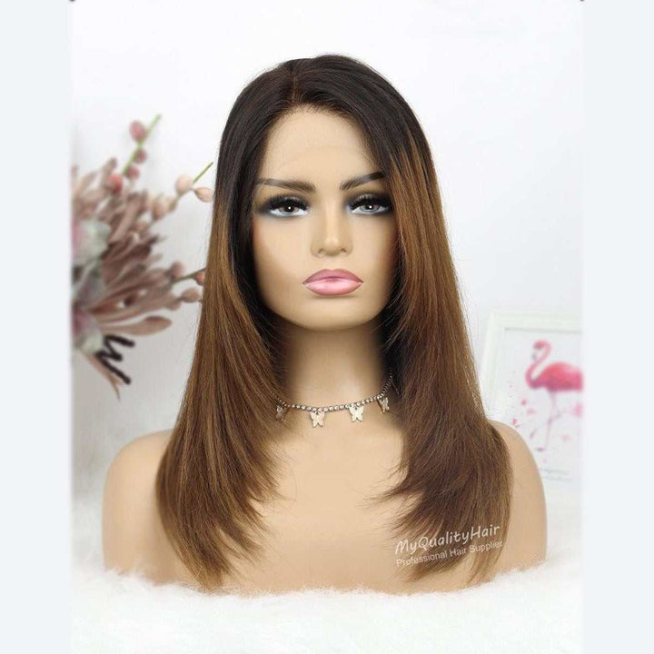 New Design-Face Framing Layers Glueless 13X6 Lace Front Human Hair Wigs [LW33] - myqualityhair