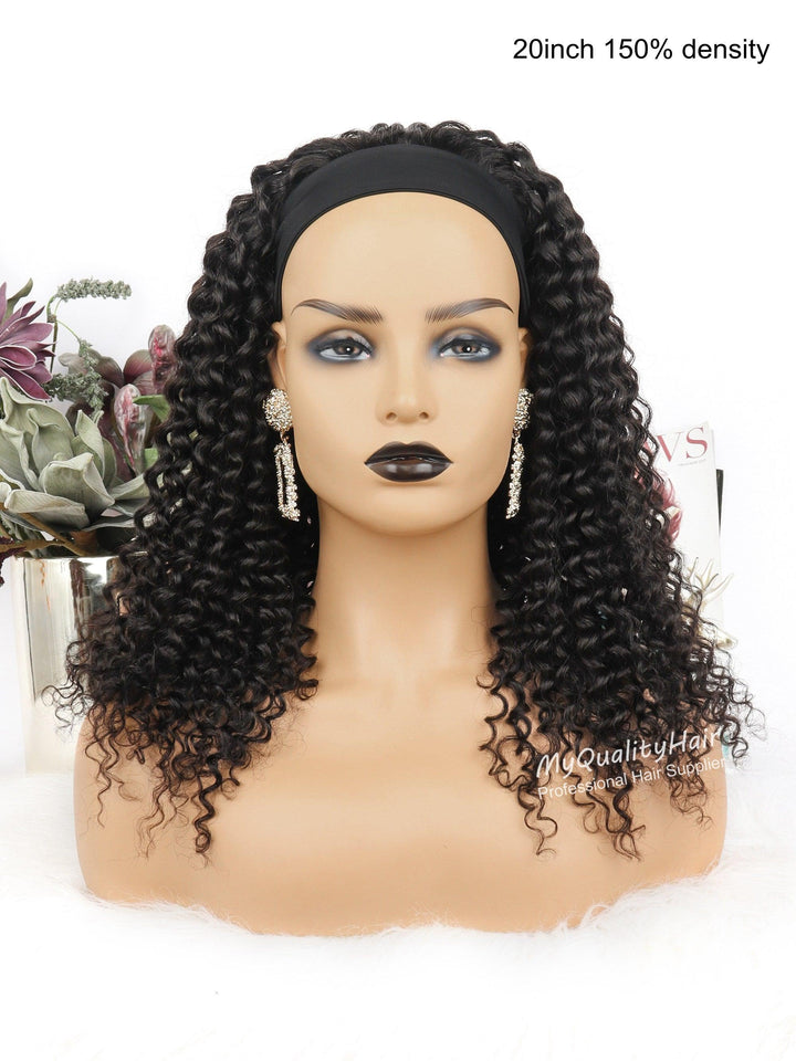 No.6 Curly Beginner Friendly Virgin Human Hair Headband Wigs [HW31] - myqualityhair