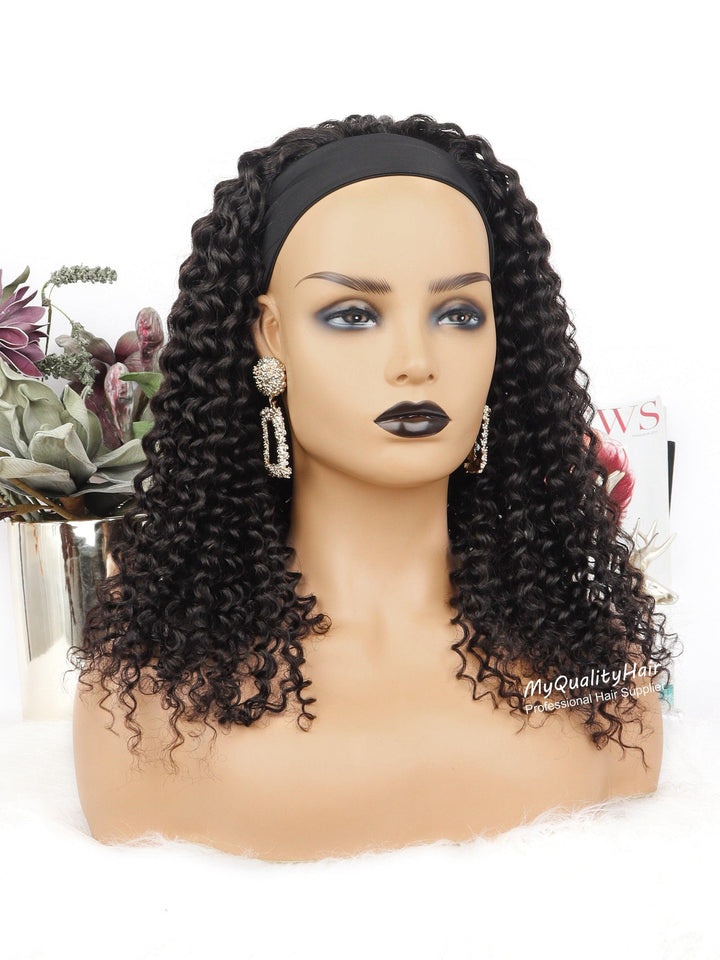 No.6 Curly Beginner Friendly Virgin Human Hair Headband Wigs [HW31] - myqualityhair