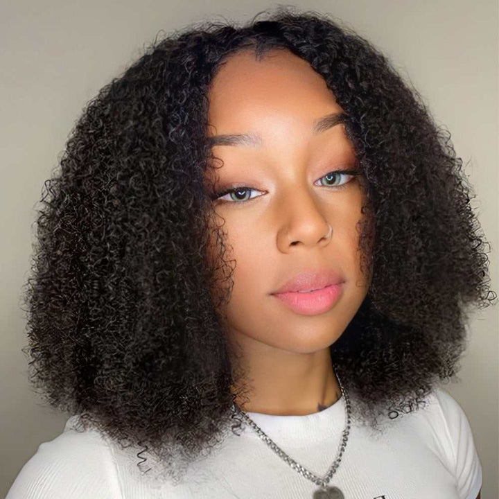 No Leave Out No Lace No Gel Coily  Curly V Part Wigs [VP04] - myqualityhair
