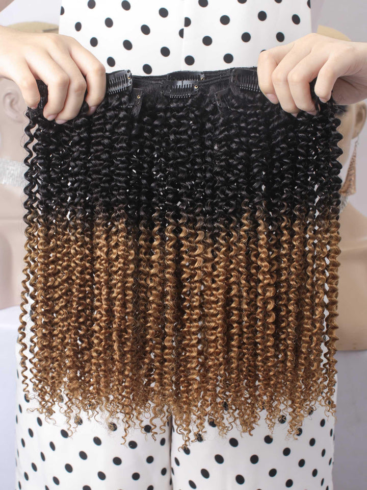 Ombre 1B/27 Afro Curly Clip Ins Virgin Human Hair [CI05] - myqualityhair