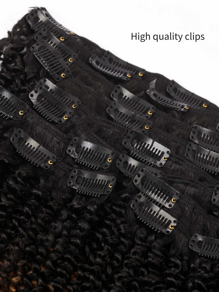 Ombre 1B/27 Afro Curly Clip Ins Virgin Human Hair [CI05] - myqualityhair