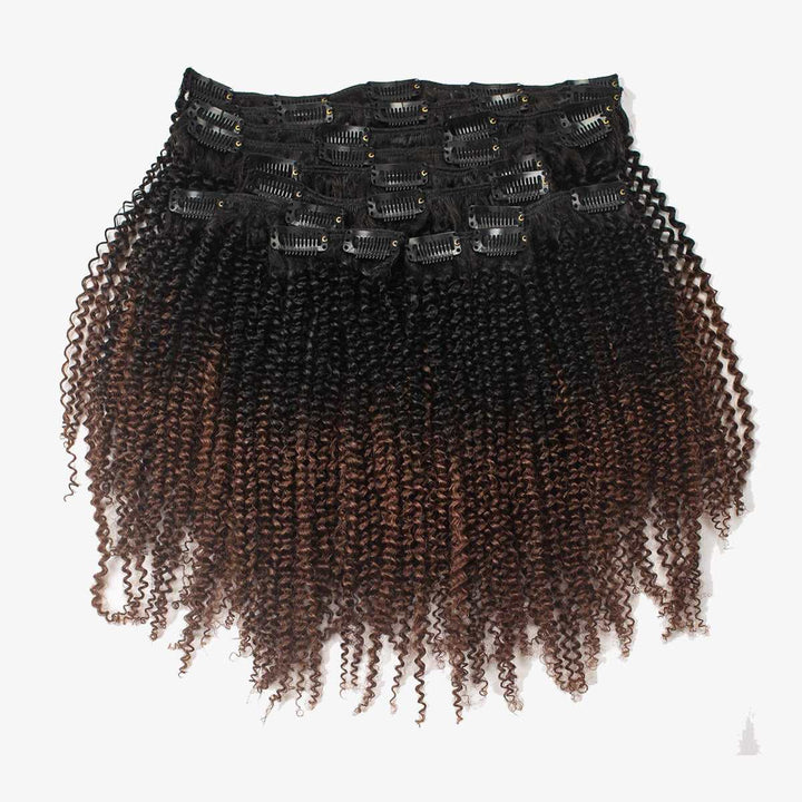 Ombre 1B/30 Afro Curly Clip Ins Virgin Human Hair [CI06] - myqualityhair