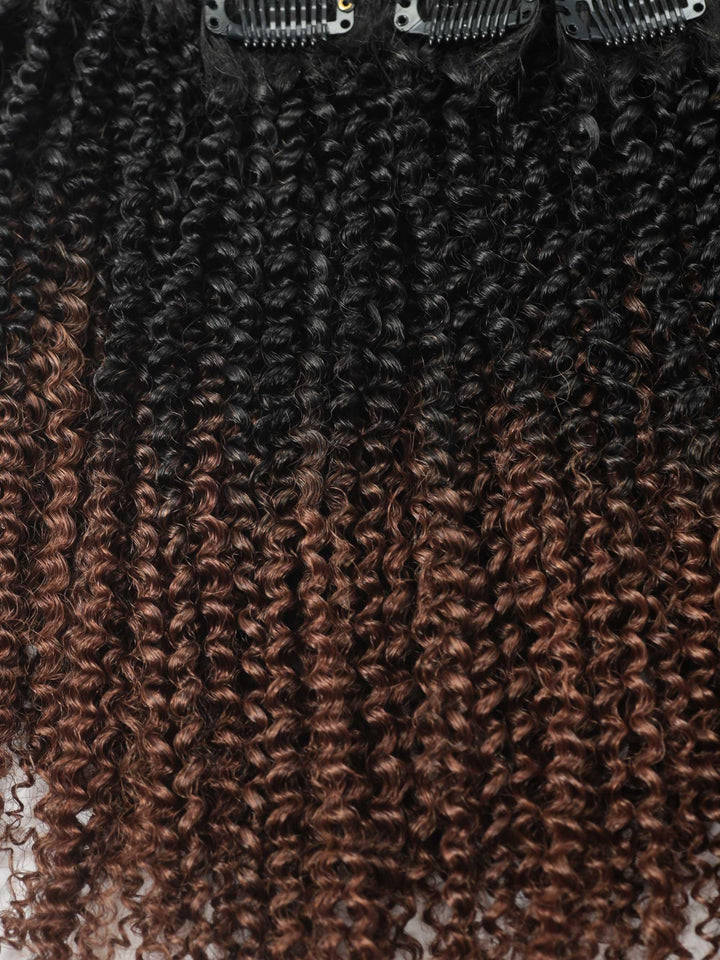 Ombre 1B/30 Afro Curly Clip Ins Virgin Human Hair [CI06] - myqualityhair