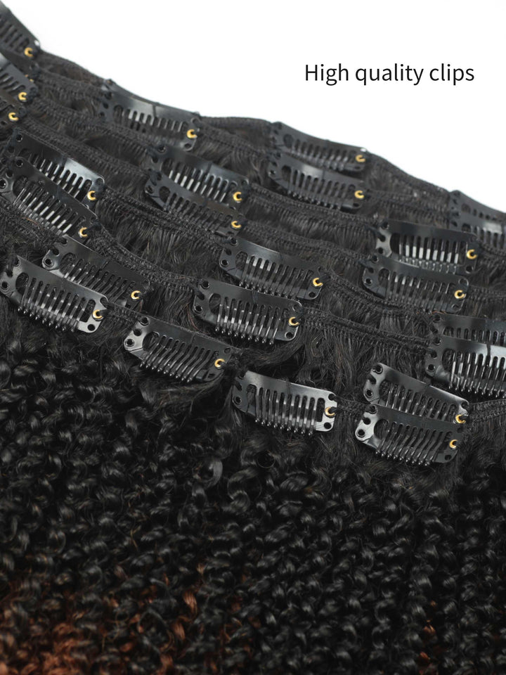 Ombre 1B/30 Afro Curly Clip Ins Virgin Human Hair [CI06] - myqualityhair
