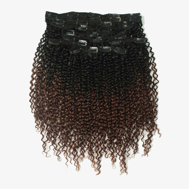 Ombre 1B/30 Kinky Curly Clip Ins Virgin Human Hair [CI08] - myqualityhair