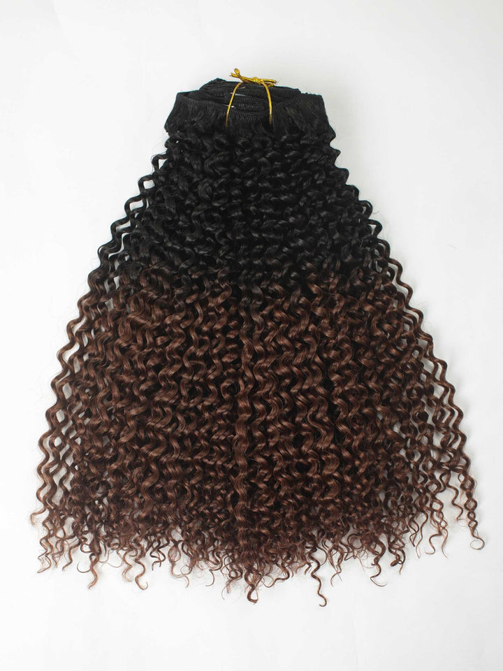 Ombre 1B/30 Kinky Curly Clip Ins Virgin Human Hair [CI08] - myqualityhair