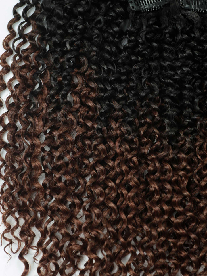 Ombre 1B/30 Kinky Curly Clip Ins Virgin Human Hair [CI08] - myqualityhair