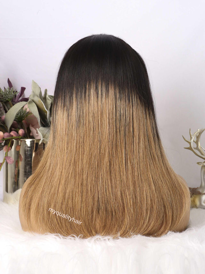 Ombre Straight #1B/27 Headband Wig Virgin Human Hair Wigs [HW22] - myqualityhair