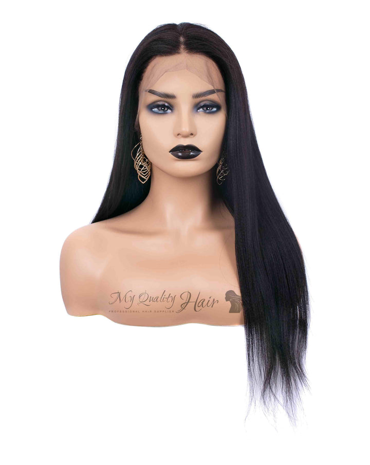 Pre-Plucked Light Yaki Glueless 360 Lace Frontal Wigs Indian Virgin Hair [ILW03] - myqualityhair