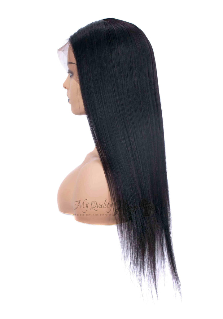 Pre-Plucked Light Yaki Glueless 360 Lace Frontal Wigs Indian Virgin Hair [ILW03] - myqualityhair