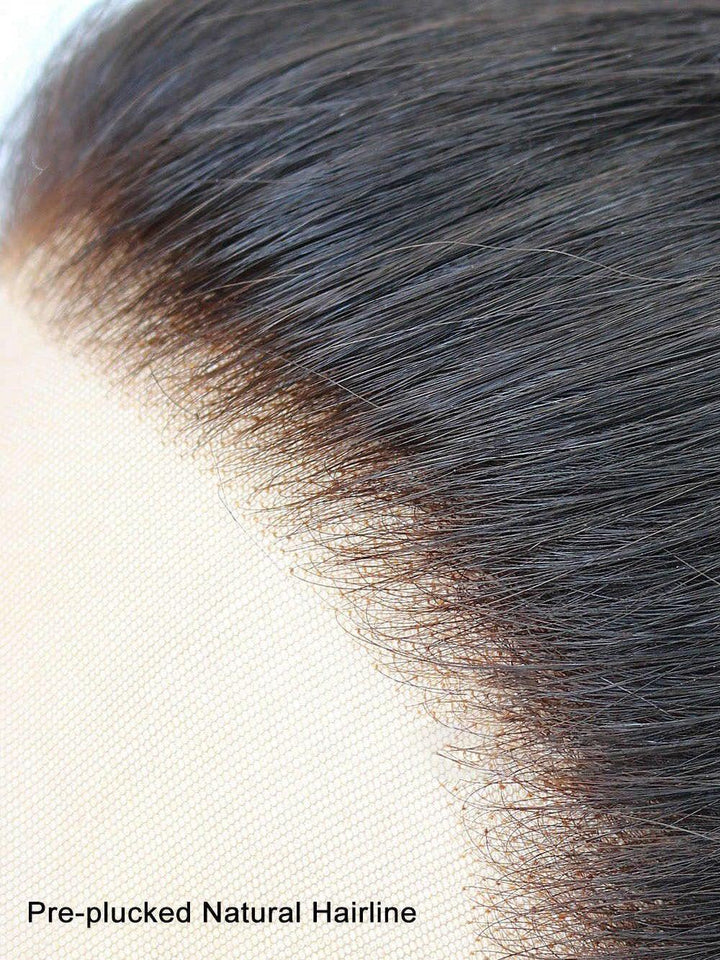 Pre-Plucked Light Yaki Glueless 360 Lace Frontal Wigs Indian Virgin Hair [ILW03] - myqualityhair