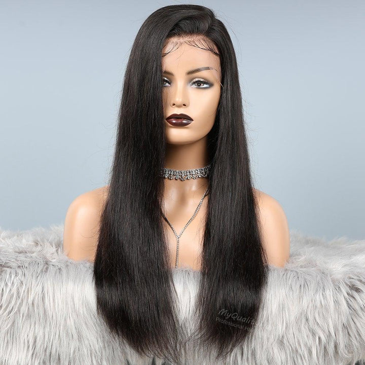 Silky Straight 13X6 Glueless Lace Front Wig Indian Virgin Hair [LW08] - myqualityhair