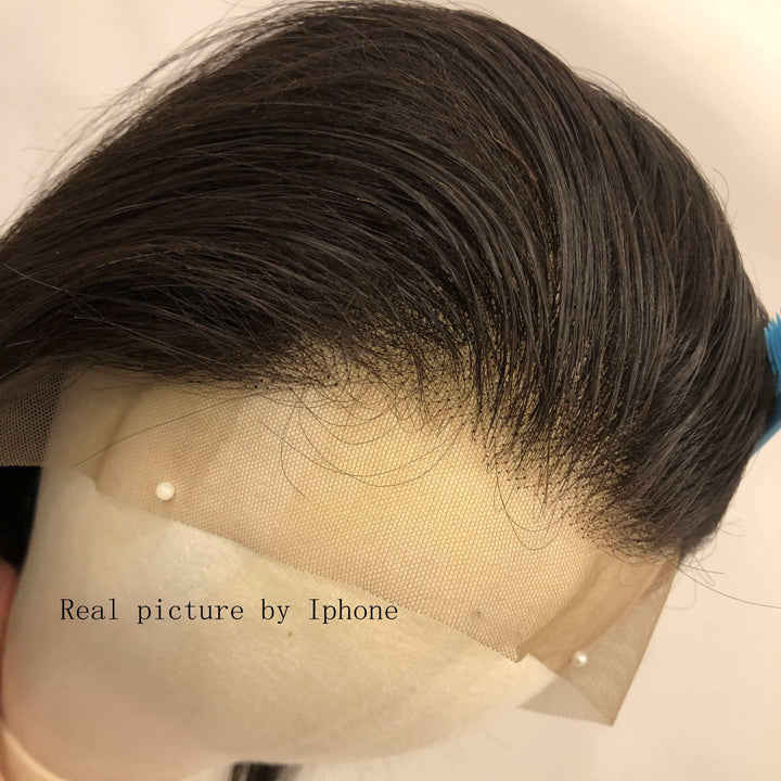 Silky Straight Bob 13X4 Glueless Lace Front Human Hair Wigs Indian Virgin Hair [B67] - myqualityhair